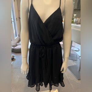 Francesca’s black v neck dress with ruffles nwt